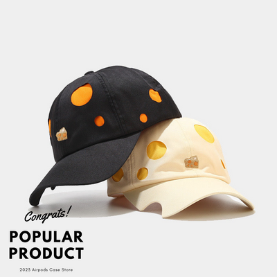 【HAT】チーズ ドット柄 キャップ