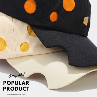【HAT】チーズ ドット柄 キャップ