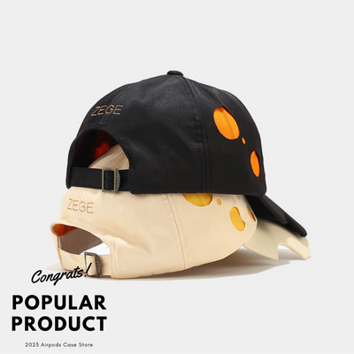 【HAT】チーズ ドット柄 キャップ