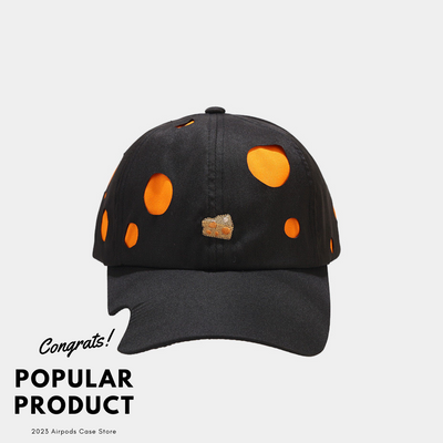 【HAT】チーズ ドット柄 キャップ