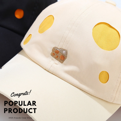 【HAT】チーズ ドット柄 キャップ