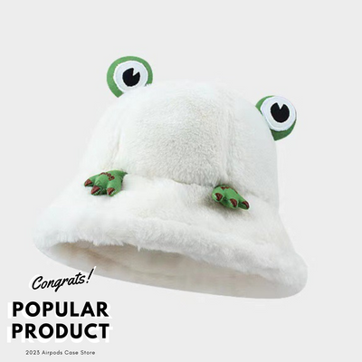 【HAT】蛙 ふわふわ 5色 ボアバケットハット