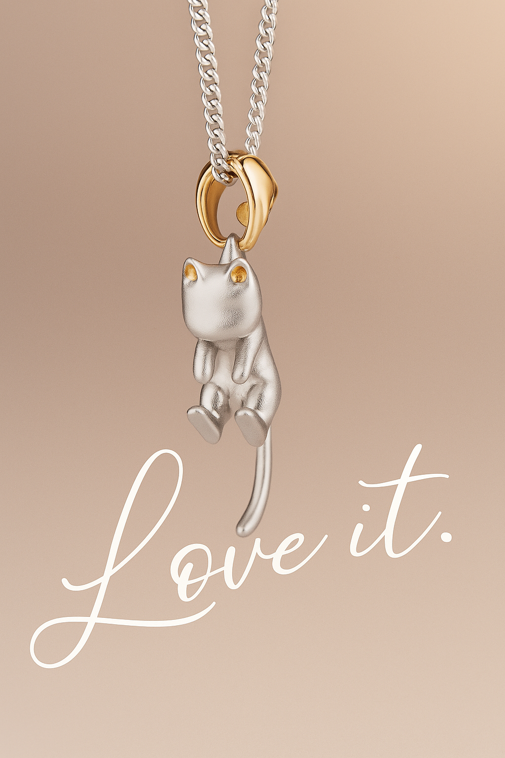 【Necklace】可愛いねこ しっぽが揺れる ネックレス