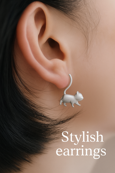 【EARRINGS】長いしっぽ ネコちゃんピアス