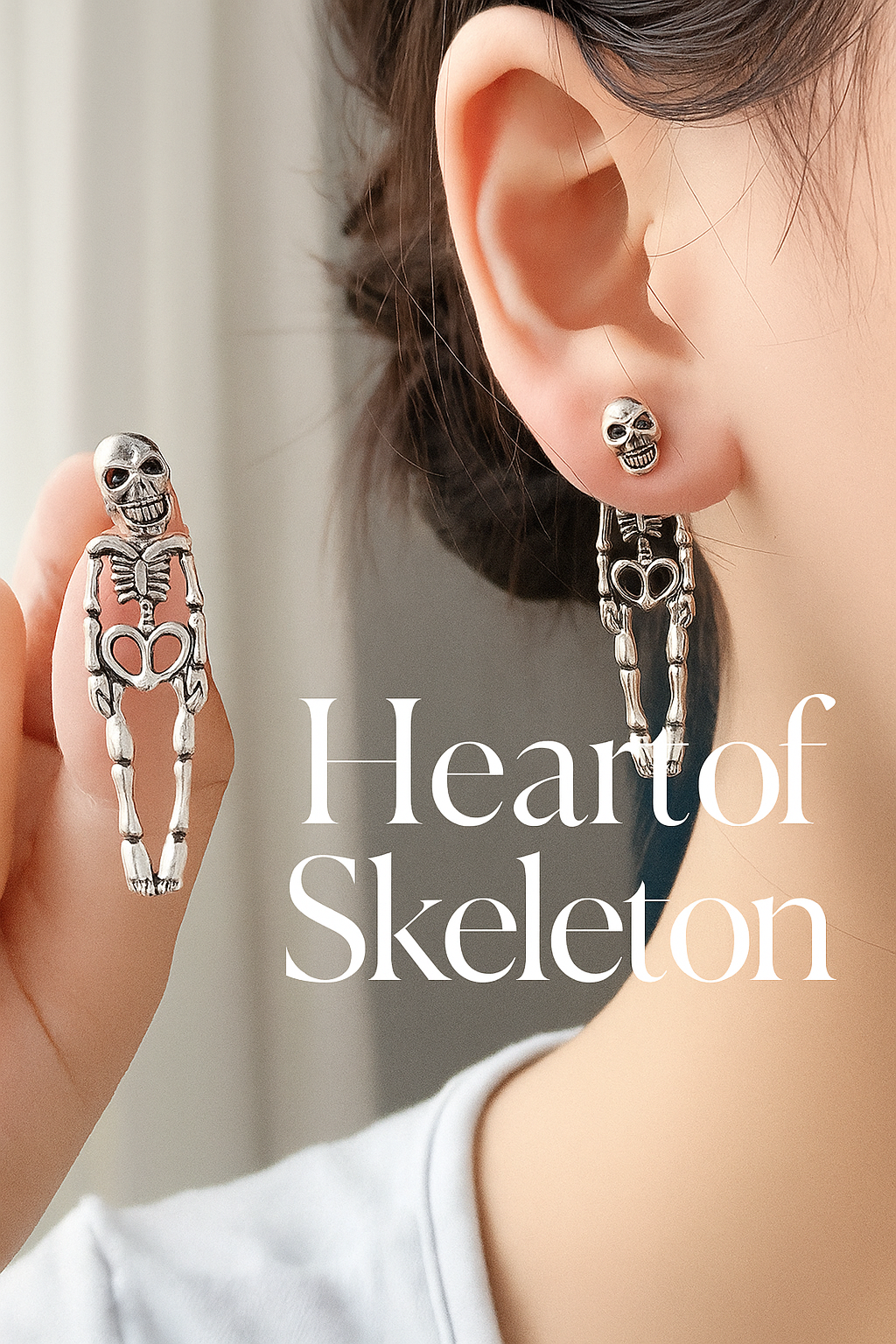【EARRINGS】個性 スケルトン ハロウィン ピアス
