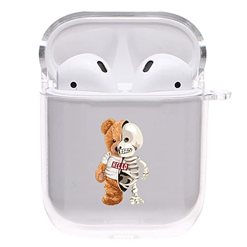 【AIRPODS CASE】Airpods pro ケース おしゃれ 韓国 Airpods pro2 ケース かわいい PC くま  (AirpodsPro(第1/2世代) クリア)