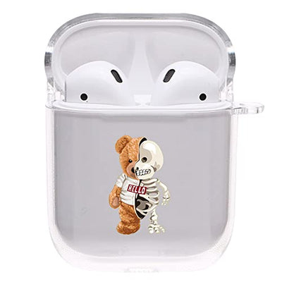【AIRPODS CASE】Airpods pro ケース おしゃれ 韓国 Airpods pro2 ケース かわいい PC くま  (AirpodsPro(第1/2世代) クリア)