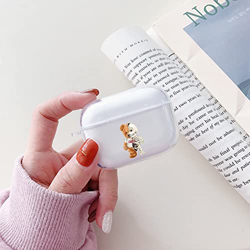 【AIRPODS CASE】Airpods pro ケース おしゃれ 韓国 Airpods pro2 ケース かわいい PC くま  (AirpodsPro(第1/2世代) クリア)