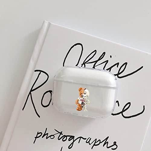 【AIRPODS CASE】Airpods pro ケース おしゃれ 韓国 Airpods pro2 ケース かわいい PC くま  (AirpodsPro(第1/2世代) クリア)