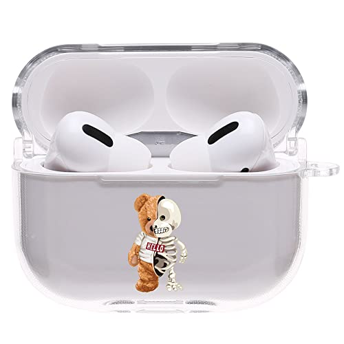 【AIRPODS CASE】Airpods pro ケース おしゃれ 韓国 Airpods pro2 ケース かわいい PC くま  (AirpodsPro(第1/2世代) クリア)