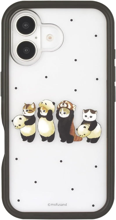 【IPHONE CASE】グルマンディーズ mofusand iPhone16 対応 プランプフレームケース ブラック