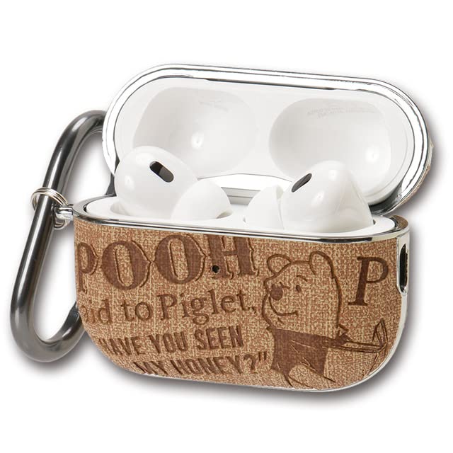【AIRPODS CASE】ディズニー AirPods Pro2ケース くまのプーさん (2023/2022年 第2世代)(2019年 第1世代)用 カラビナ付き ワイヤレス充電対応
