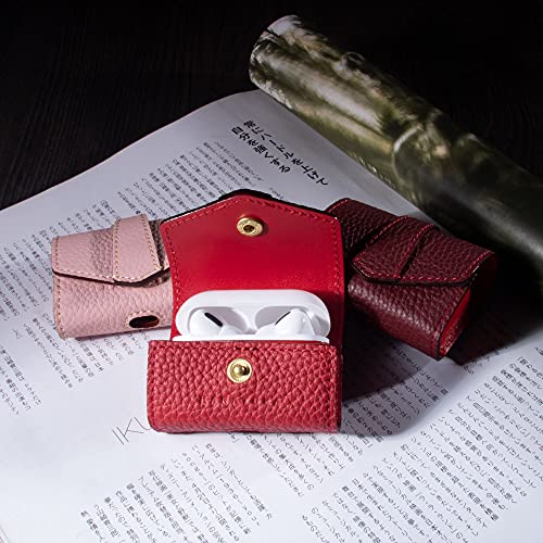【AIRPODS CASE】本革 AirPods Pro ケース シュリンクレザー スムースレザー バイカラー ポップ メンズ レディース エアーポッツプロ レザー 保護 カバー 充電 APpro-Grege