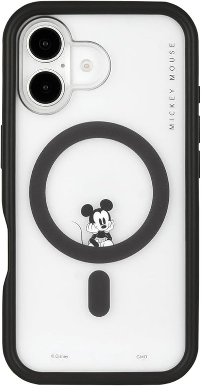 【IPHONE CASE】グルマンディーズ ディズニーキャラクター ／ iPhone16 MagSafe 対応 プランプフレームケース ミッキーマウス