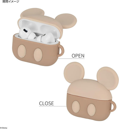 【AIRPODS CASE】グルマンディーズ ディズニーキャラクター AirPods Pro(第2世代)/AirPods Pro 対応 シリコンケース ミッキーマウス