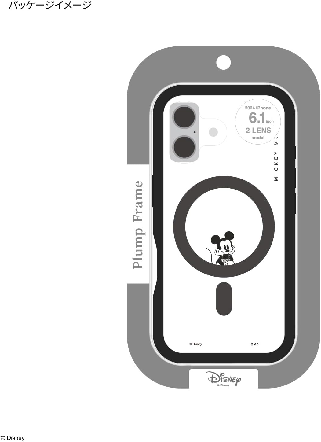 【IPHONE CASE】グルマンディーズ ディズニーキャラクター ／ iPhone16 MagSafe 対応 プランプフレームケース ミッキーマウス
