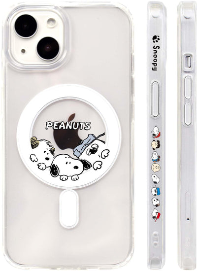 【IPHONE CASE】iPhone16 用 ケース マグネット MagSafe対応 スヌーピー スマホケース 携帯カバー 耐衝撃