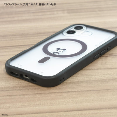 【IPHONE CASE】グルマンディーズ ディズニーキャラクター ／ iPhone16 MagSafe 対応 プランプフレームケース ミッキーマウス