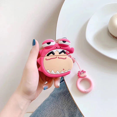 【AIRPODS CASE】恐竜 クレヨンしんちゃん 『第1.2世代 対応』AirPods ケース エアーポッズ カラビナ