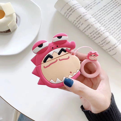 【AIRPODS CASE】恐竜 クレヨンしんちゃん 『第1.2世代 対応』AirPods ケース エアーポッズ カラビナ