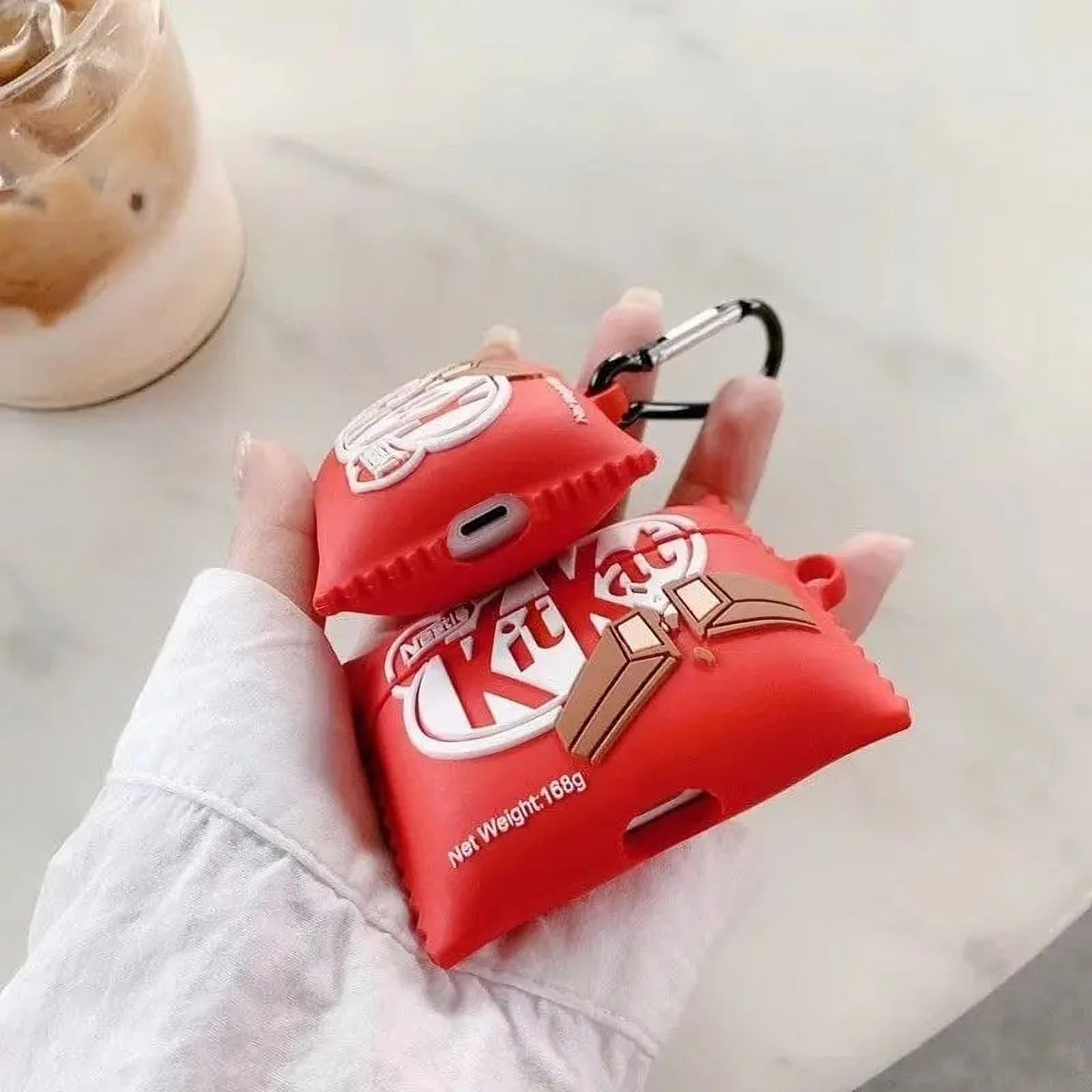 【Airpods第1/2世代・Airpods pro・Airpods第3世代に適用】ワセリン キットカット MM チョコレート イヤホンケース シリコン おもしろい 収納ケース キズ防止 耐衝撃 全面保護 紛失防止 キャラクター (モンスター, Airpods 第3世代)