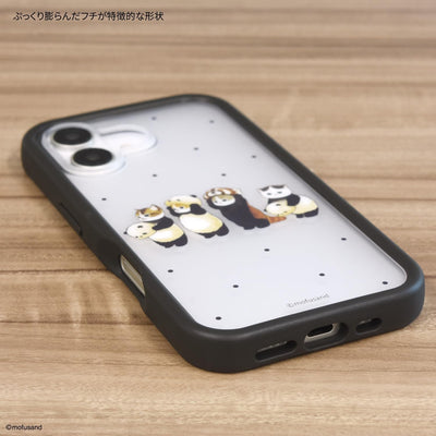 【IPHONE CASE】グルマンディーズ mofusand iPhone16 対応 プランプフレームケース ブラック