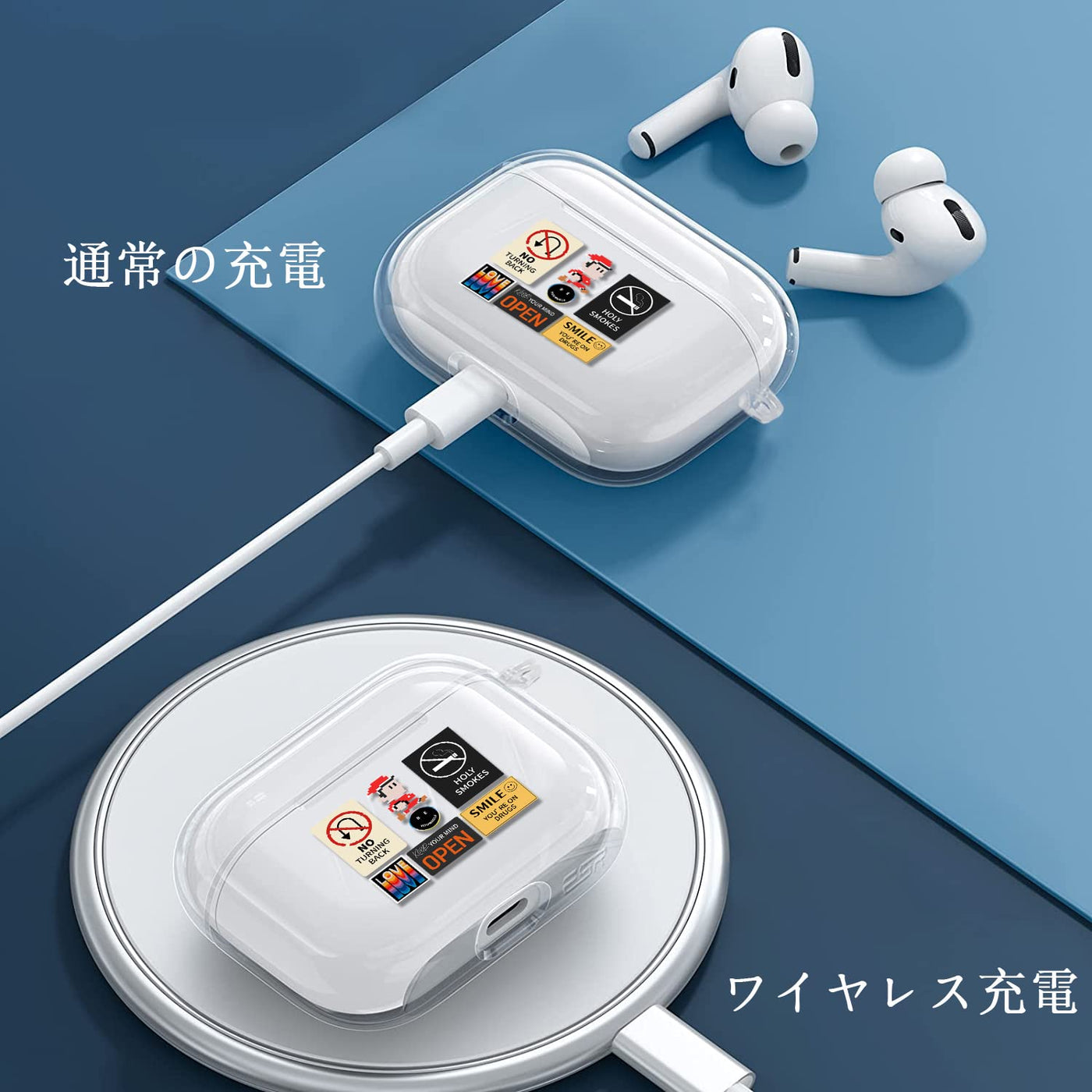 【AIRPODS CASE】 おしゃれ かわいい AirPods Pro 第2世代 ケース 韓国 おもしろ ステッカー