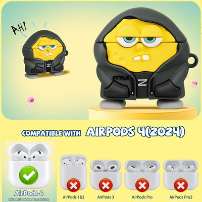 【AIRPODS CASE】AirPods4用かわいいケース ケースカバー スポンジボブ