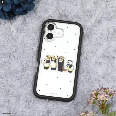 【IPHONE CASE】グルマンディーズ mofusand iPhone16 対応 プランプフレームケース ブラック
