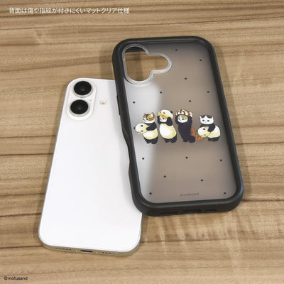 【IPHONE CASE】グルマンディーズ mofusand iPhone16 対応 プランプフレームケース ブラック