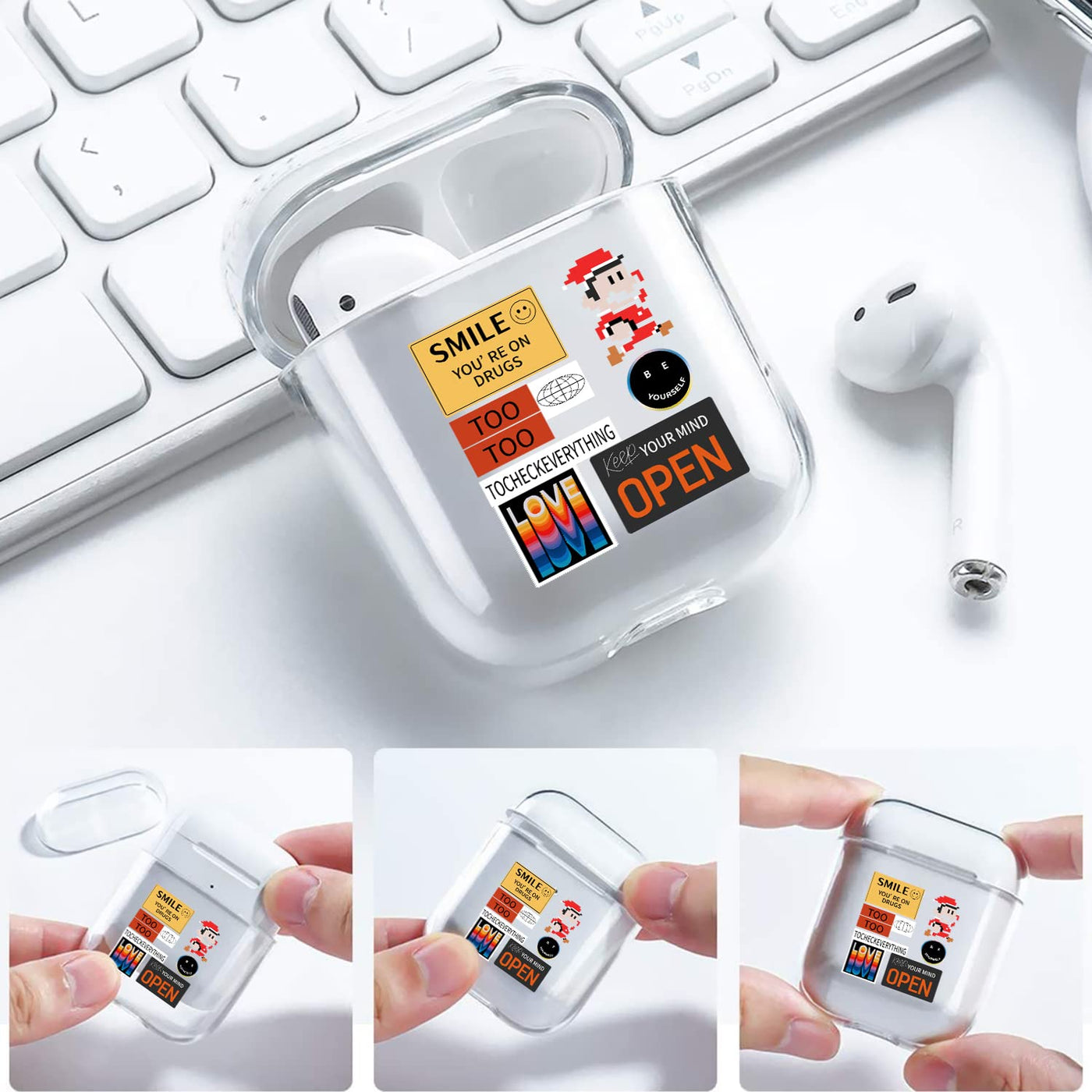 【AIRPODS CASE】 おしゃれ かわいい AirPods Pro 第2世代 ケース 韓国 おもしろ ステッカー