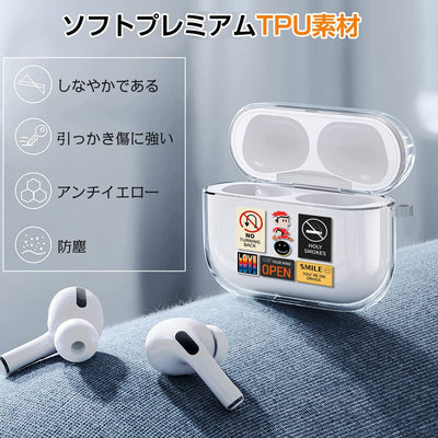 【AIRPODS CASE】 おしゃれ かわいい AirPods Pro 第2世代 ケース 韓国 おもしろ ステッカー