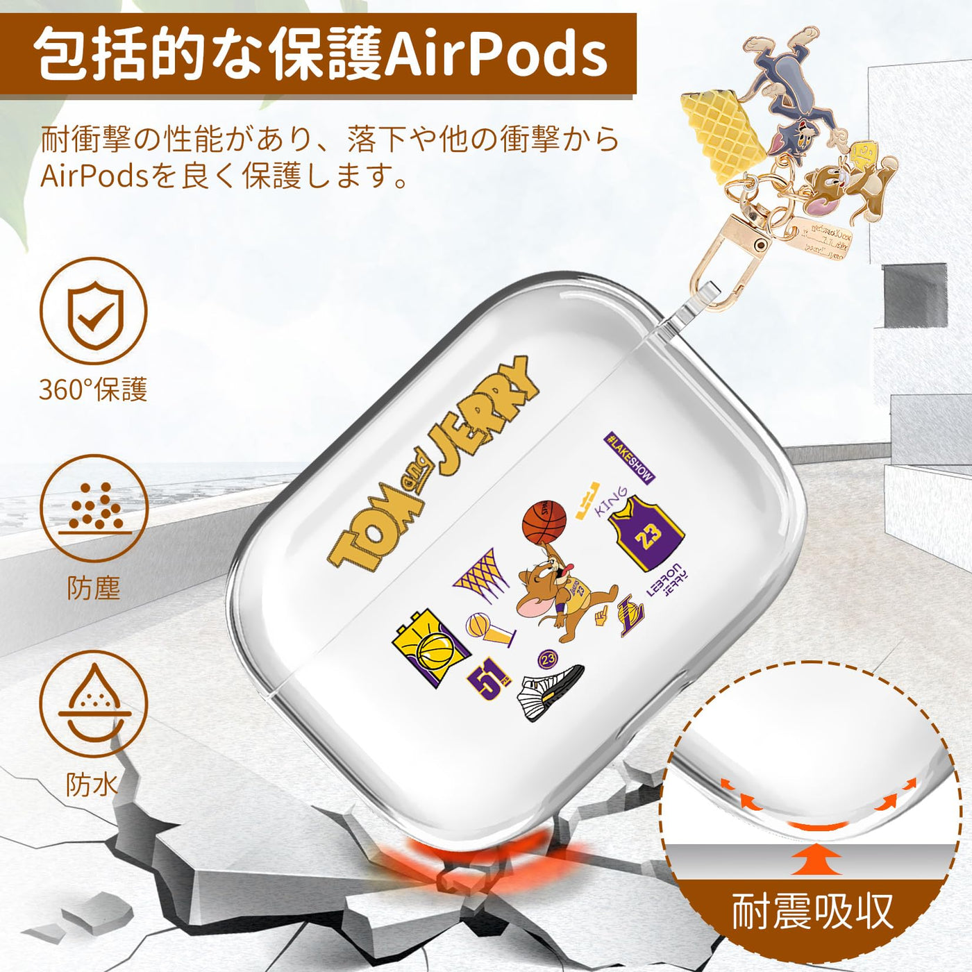 【AIRPODS CASE】AirPods 1/2 ケース (第1世代/第2世代) AirPods 第2世代 ケース 透明 キャラクター  人気 アニメキャラクター