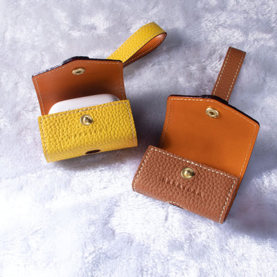 【AIRPODS CASE】本革 AirPods Pro ケース シュリンクレザー スムースレザー バイカラー ポップ メンズ レディース エアーポッツプロ レザー 保護 カバー 充電 APpro-Grege