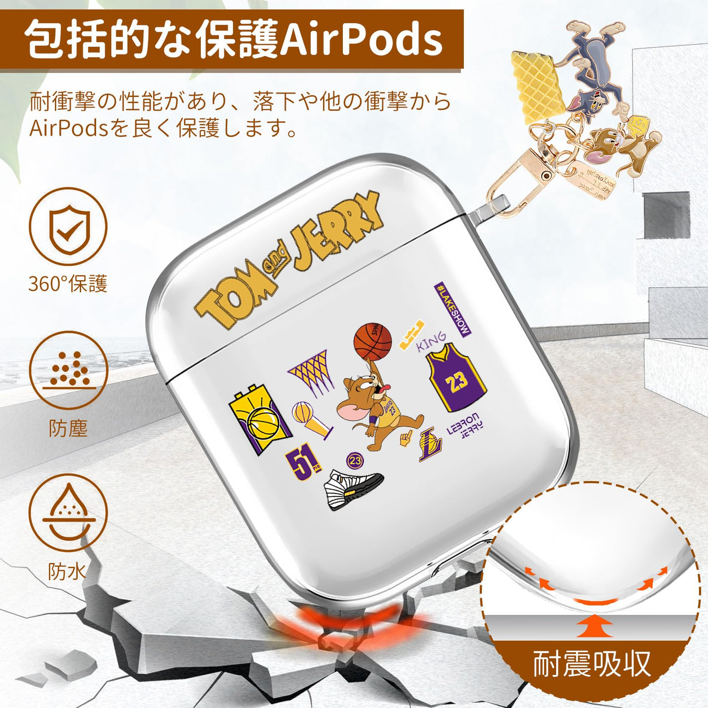 【AIRPODS CASE】AirPods 1/2 ケース (第1世代/第2世代) AirPods 第2世代 ケース 透明 キャラクター  人気 アニメキャラクター