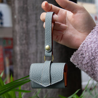 【AIRPODS CASE】本革 AirPods Pro ケース シュリンクレザー スムースレザー バイカラー ポップ メンズ レディース エアーポッツプロ レザー 保護 カバー 充電 APpro-Grege