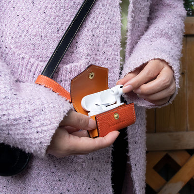 【AIRPODS CASE】本革 AirPods Pro ケース シュリンクレザー スムースレザー バイカラー ポップ メンズ レディース エアーポッツプロ レザー 保護 カバー 充電 APpro-Grege