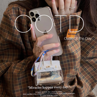 【AIRPODS CASE】透明 ミニバッグデザイン バッグチャーム AIRPODS /AIRPODS PROケース