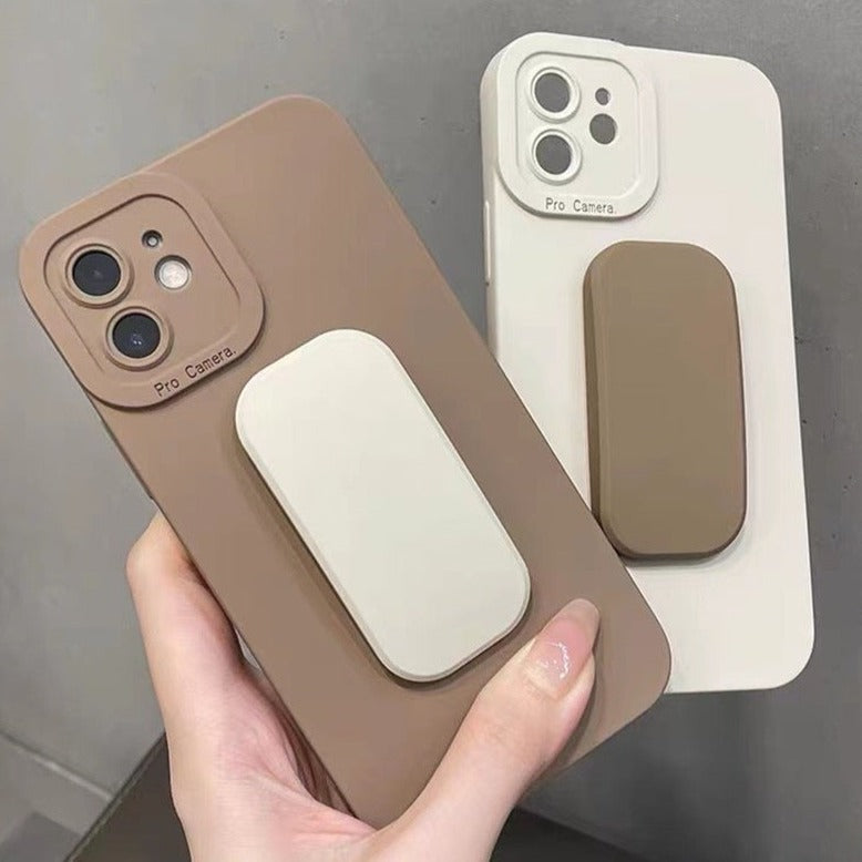 【iPhone Case】シンプルキックスタンド2色　iPhoneケース
