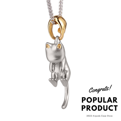 【Necklace】可愛いねこ しっぽが揺れる ネックレス