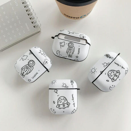 【Airpods Case】 手描き 宇宙飛行士 韓国 カワイイ AirPods /AirpodsProケース