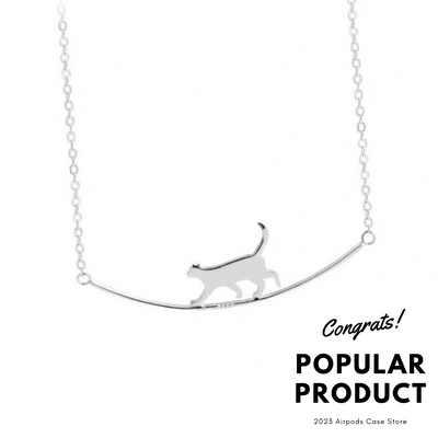 【Necklace】可愛いねこ猫 歩く 韓国 人気  ネックレス