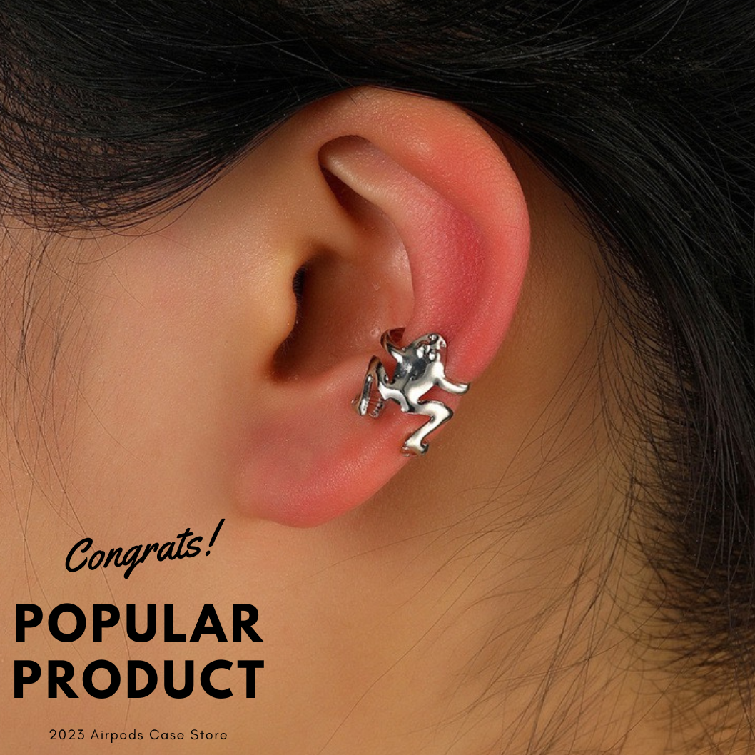 【EARRINGS】可愛い 個性 カエル 4色 人気 イヤーカフ ピアス