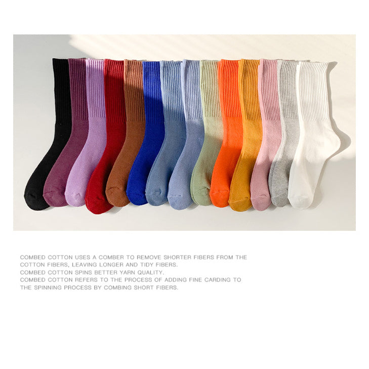 【Socks】シンプル キャンディカラーレディースソックス