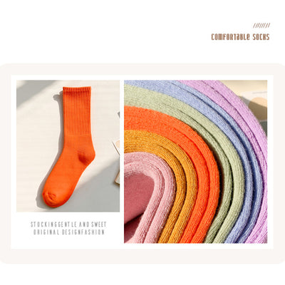 【Socks】シンプル キャンディカラーレディースソックス