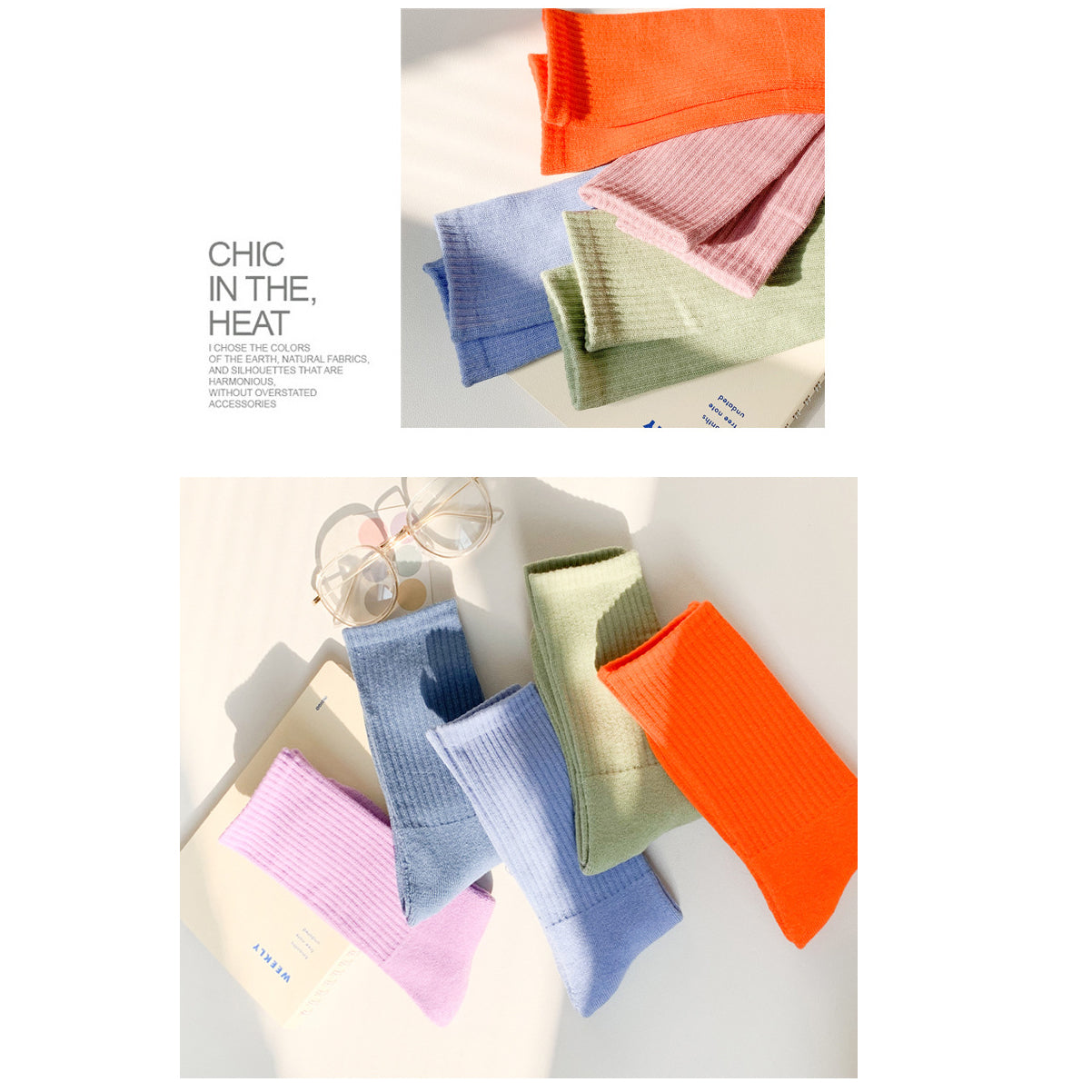 【Socks】シンプル キャンディカラーレディースソックス