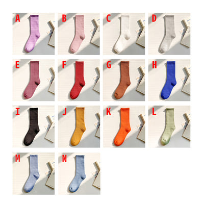 【Socks】シンプル キャンディカラーレディースソックス