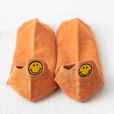 【Socks】可愛いスマイル刺繍レディースソックス