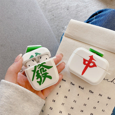 【Airpods Case】 オリジナル麻雀柄・中/発Airpods/AirPods Proケース
