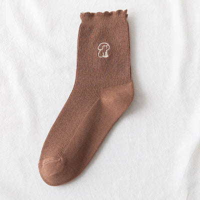 【Socks】可愛いマルチーズ柄レディースソックス